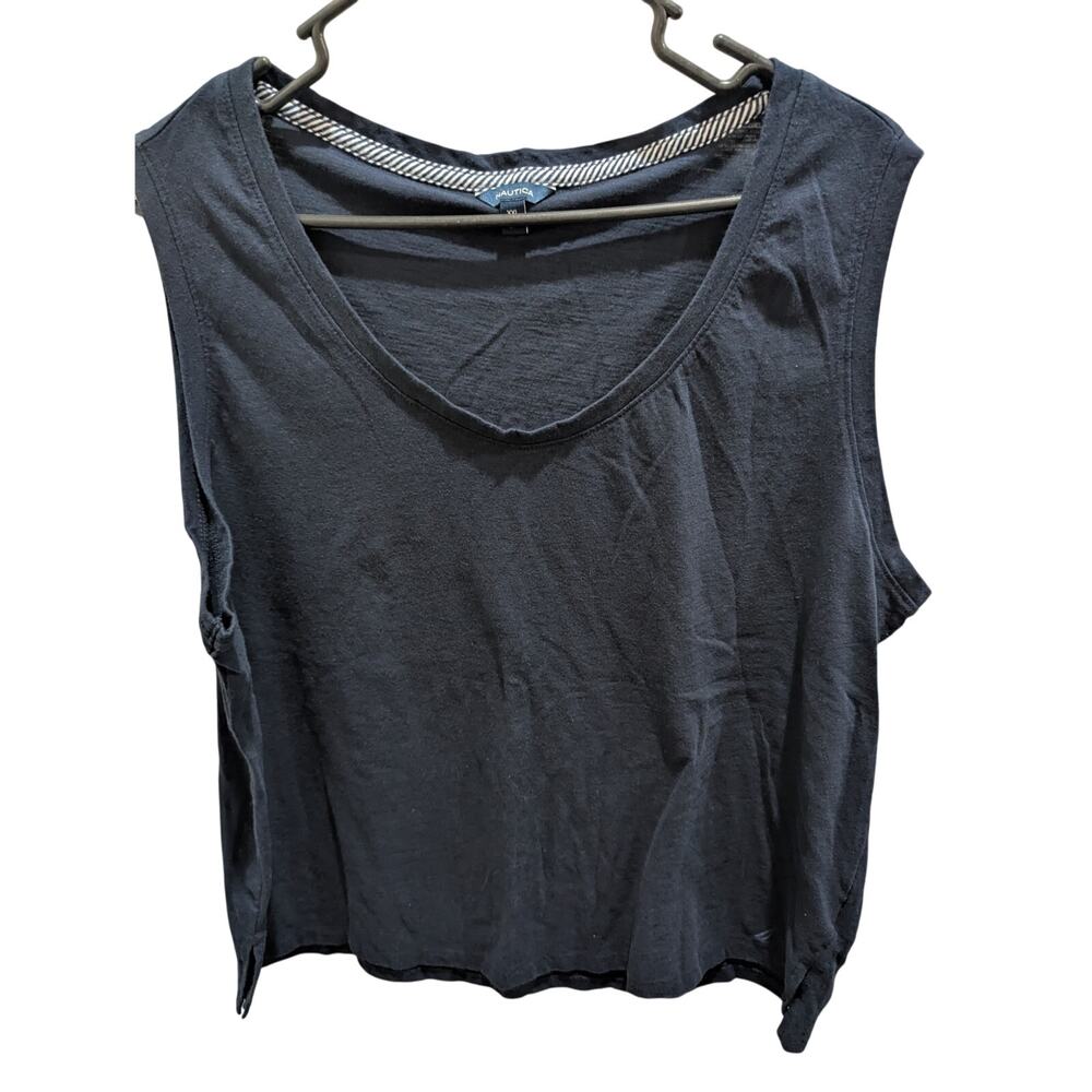 Women's plus size XXL Nautica navy blue sleeveless tank top shirt EUC